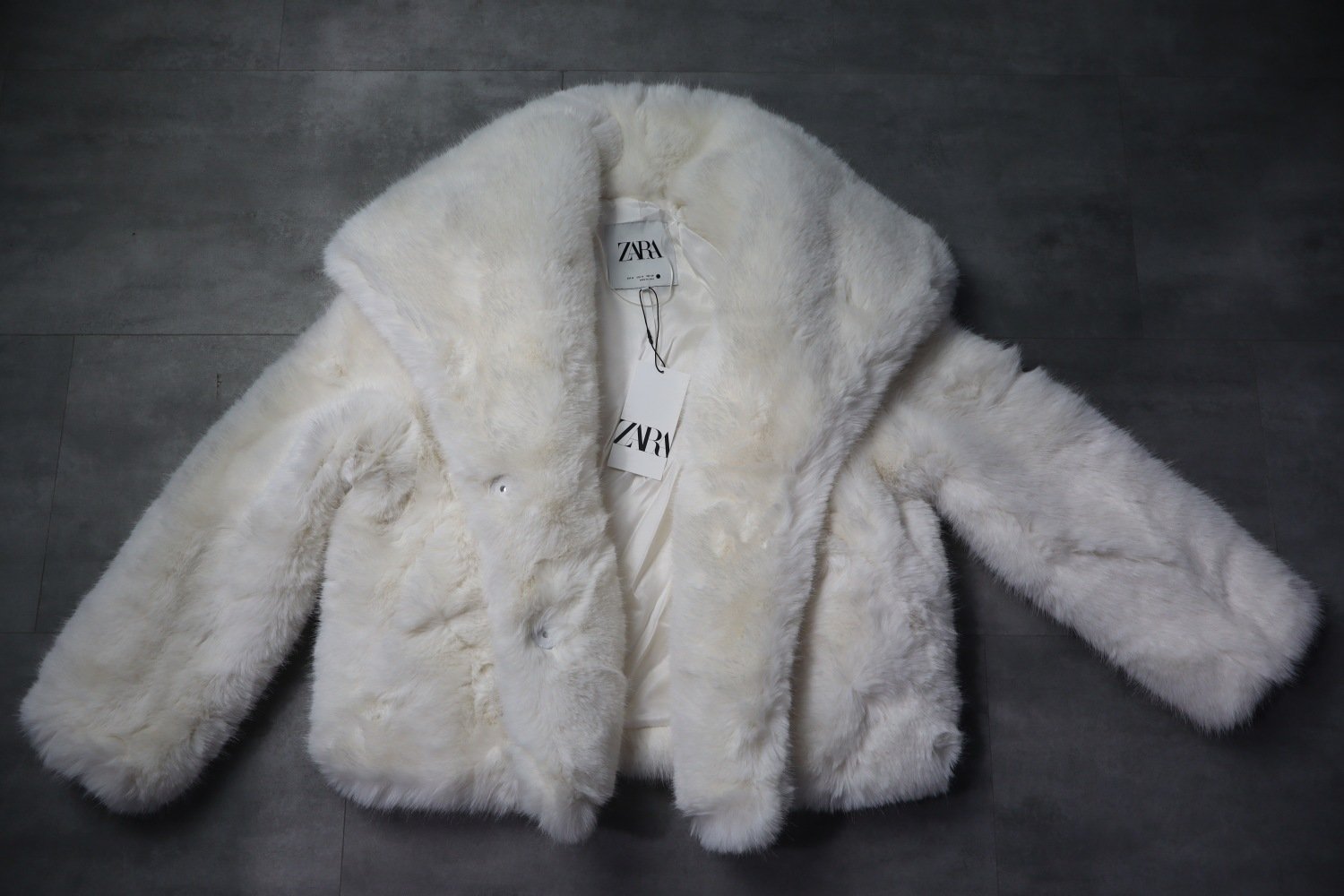 Zara ZW Collection Short Faux Fur Coat