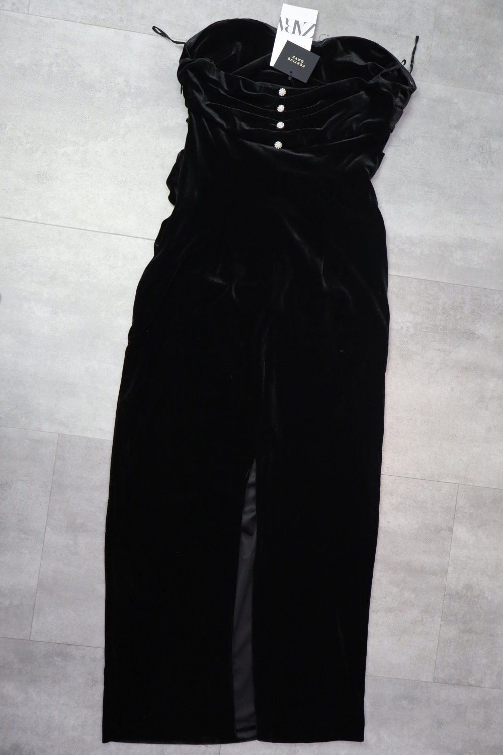Zara Velvet Jewel Button Dress