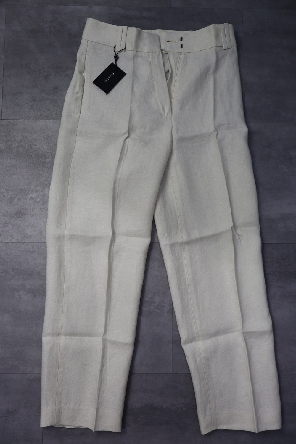 Massimo Dutti 100% Linen Suit Trousers With Double Belt Loops