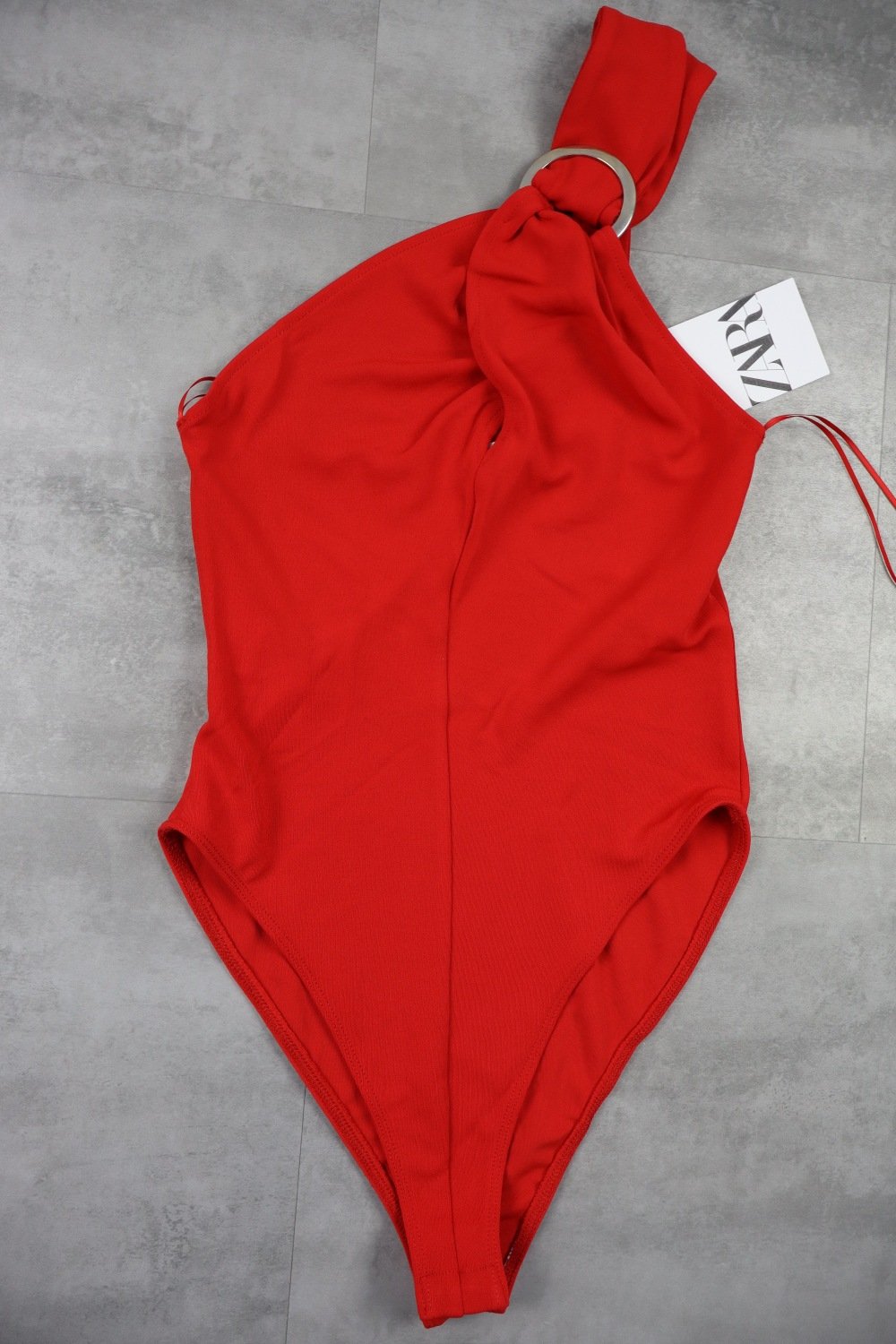 Zara One-Shoulder Bodysuit With Ring Detail