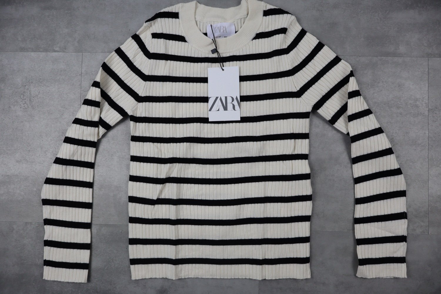 Zara Striped Ribbed Knit Sweater