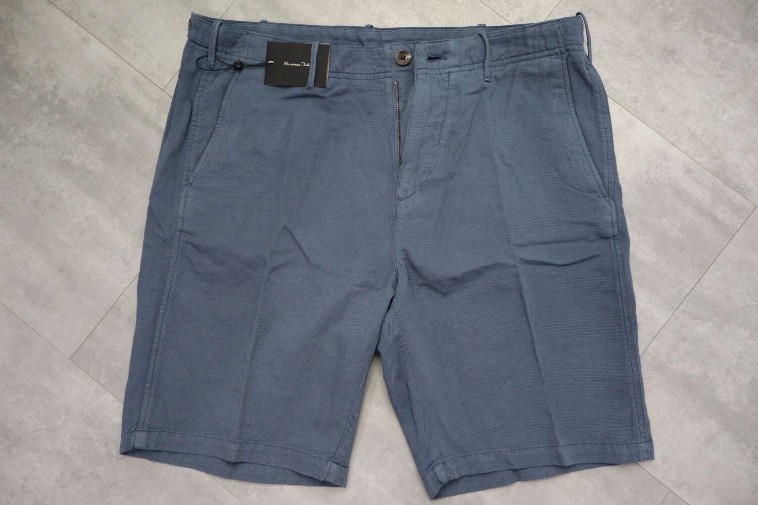 Massimo Dutti Cotton Blend Bermuda Shorts With Tab Details