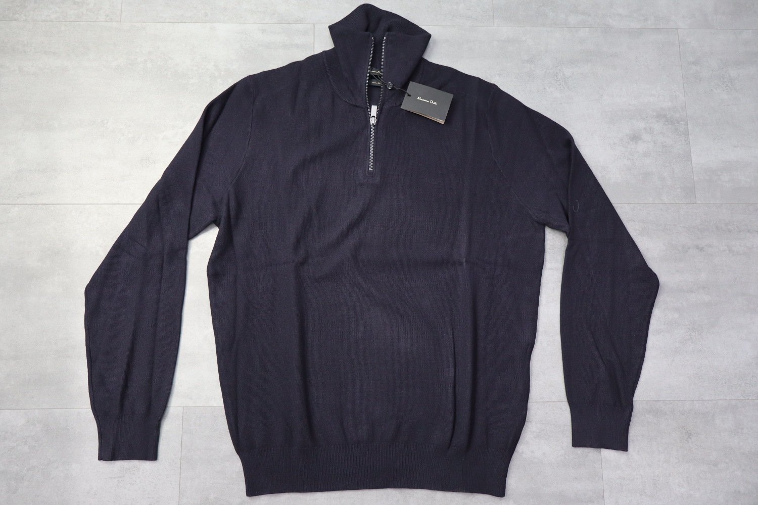 Massimo Dutti Honeycomb Knit Sweater With Zip Collar