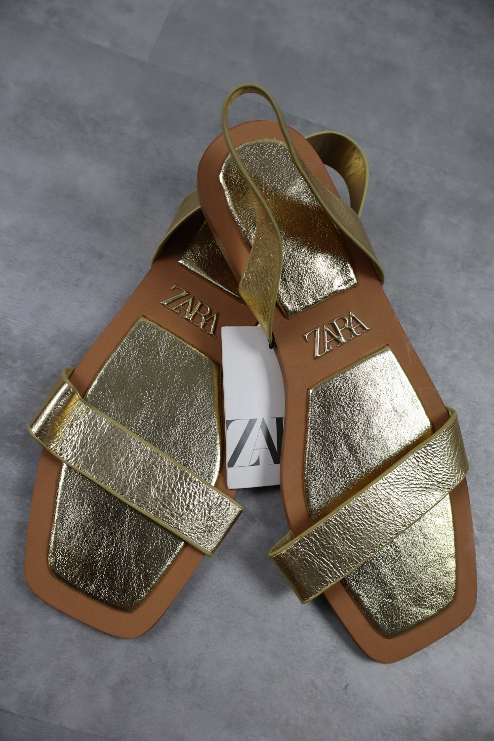 Zara Flat Sandals With Leather Strap