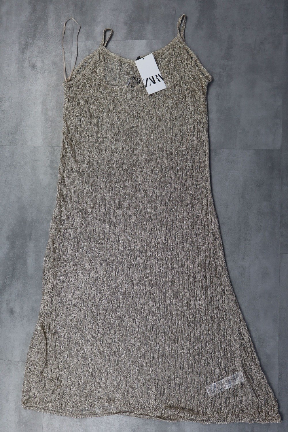 Zara Knit Dress In Metallic Thread