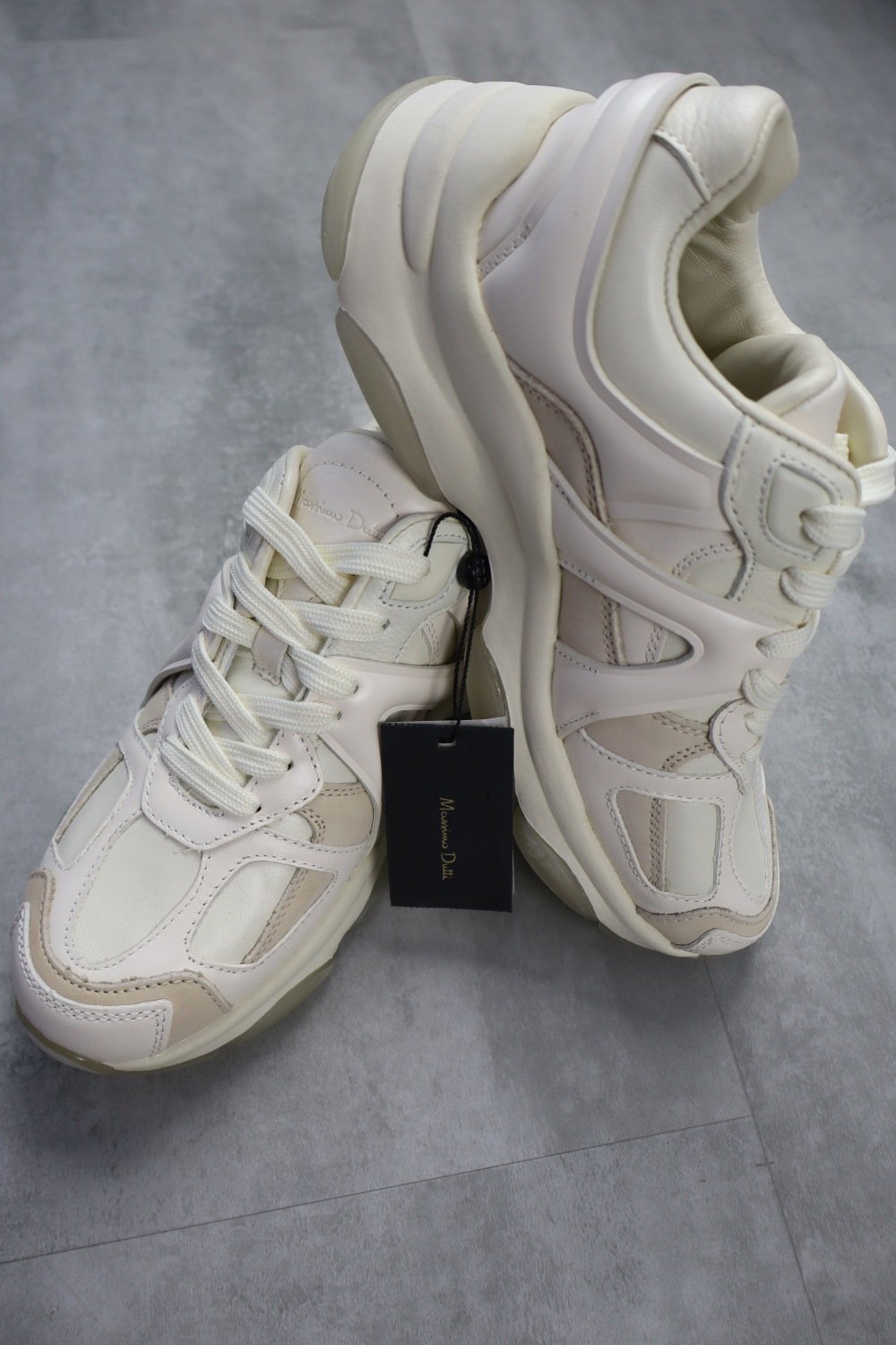Massimo Dutti Leather Multi-Part Sneakers