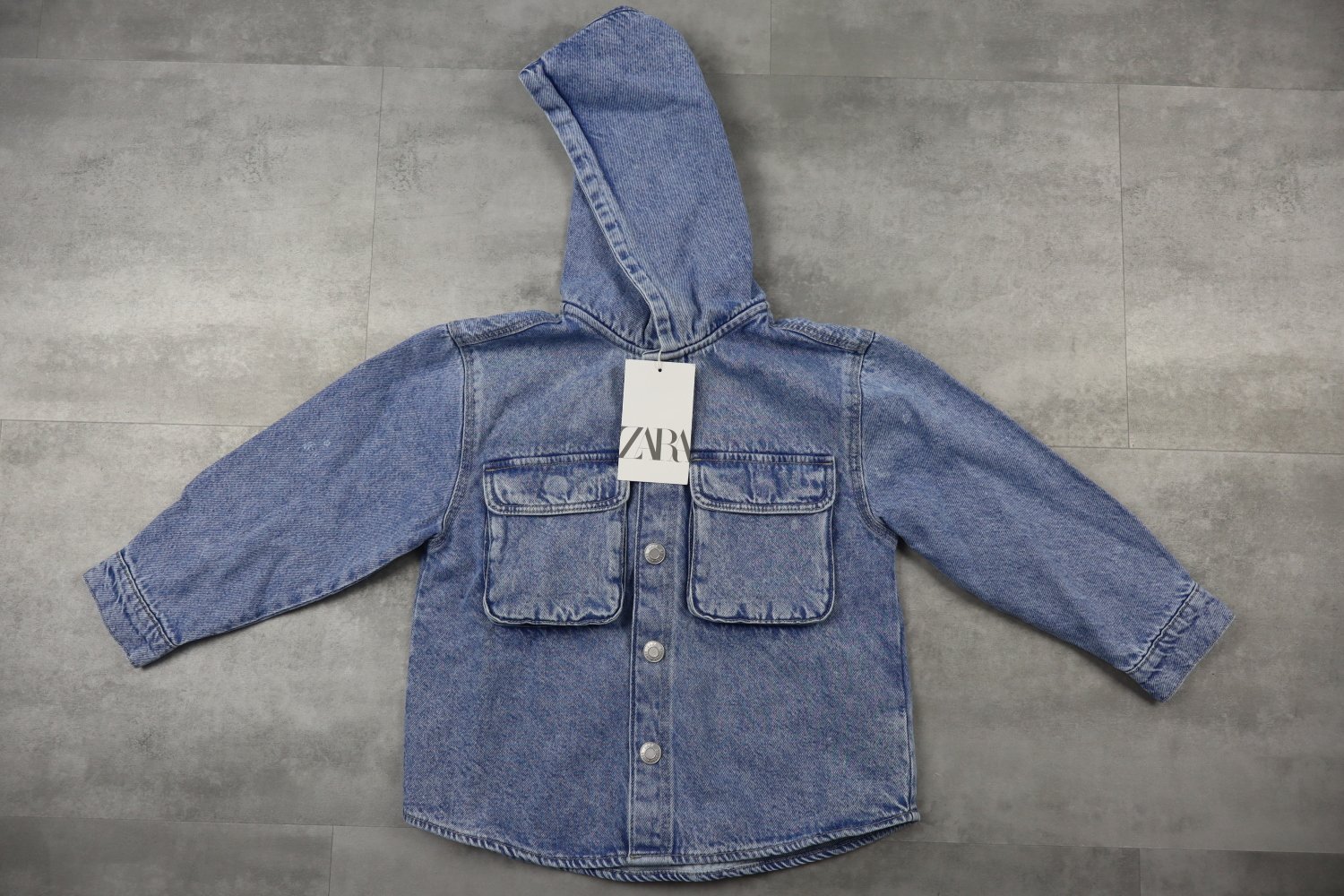 Zara Loose Denim Shirt with Hood