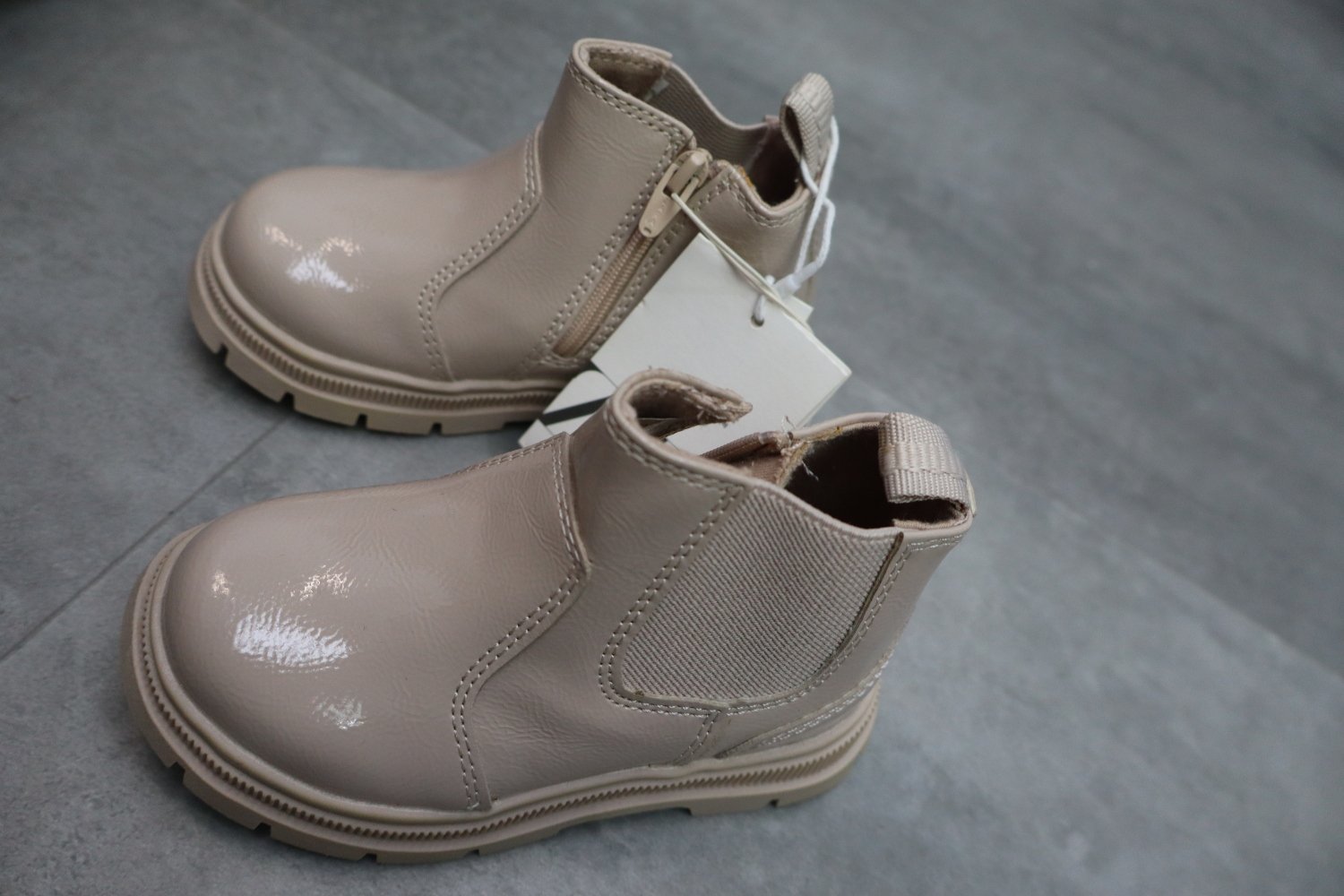 Zara Kids Metallic Leather Booties 
