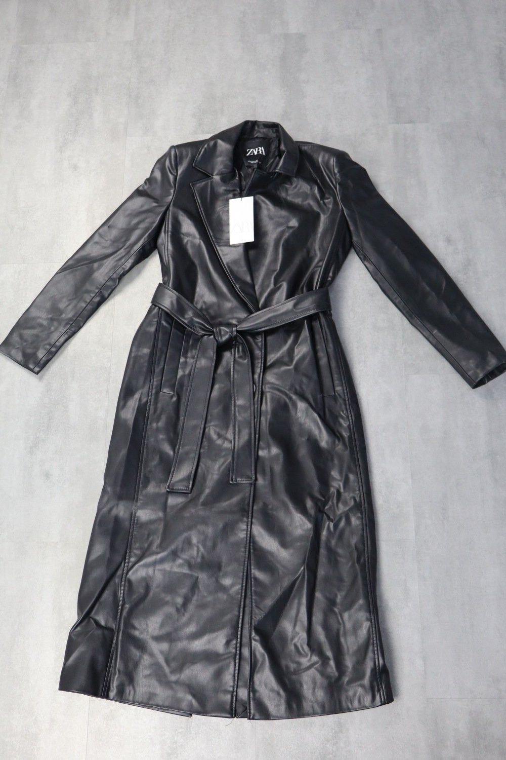 Zara Leather Effect Overcoat