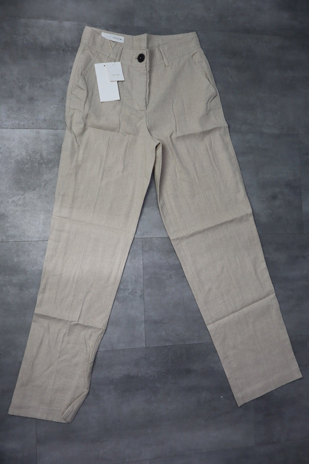 Zara Linen-Blend Straight Pants