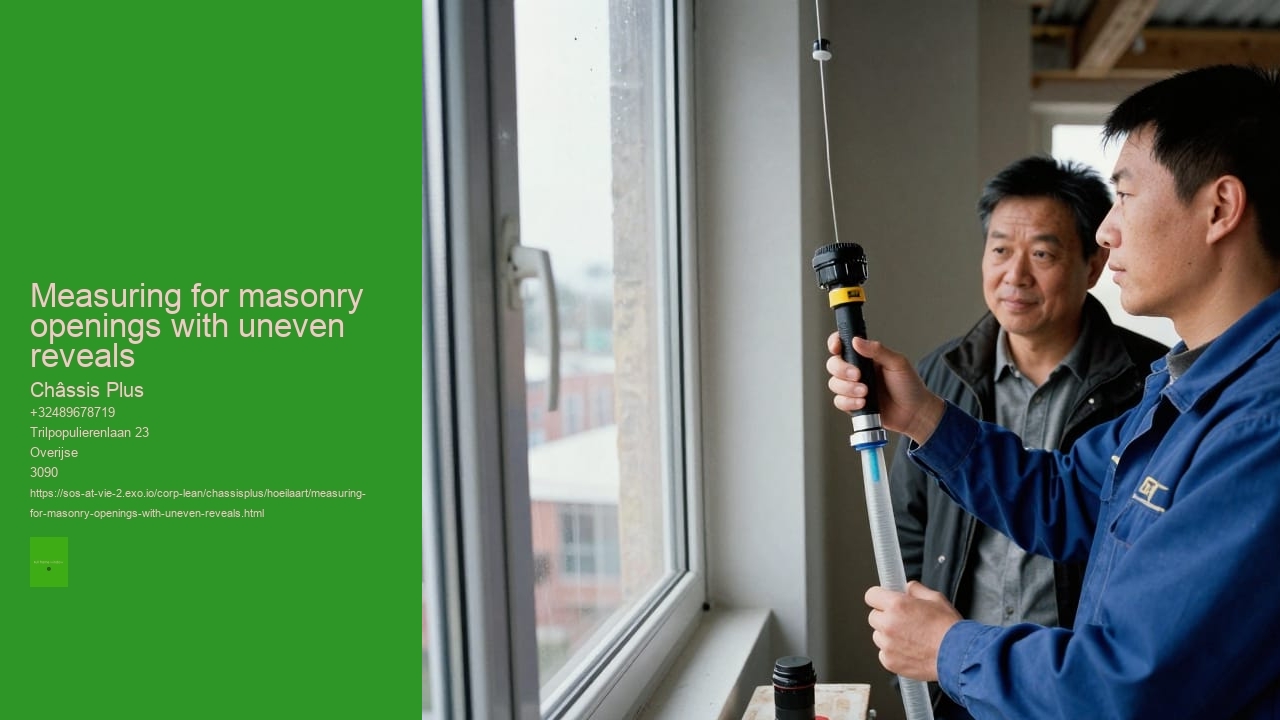 Measuring for masonry openings with uneven reveals